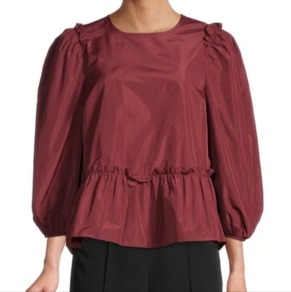 Cinq a Sept Sangria Red Jackie Top Blouse NWT Size Medium - Picture 1 of 11